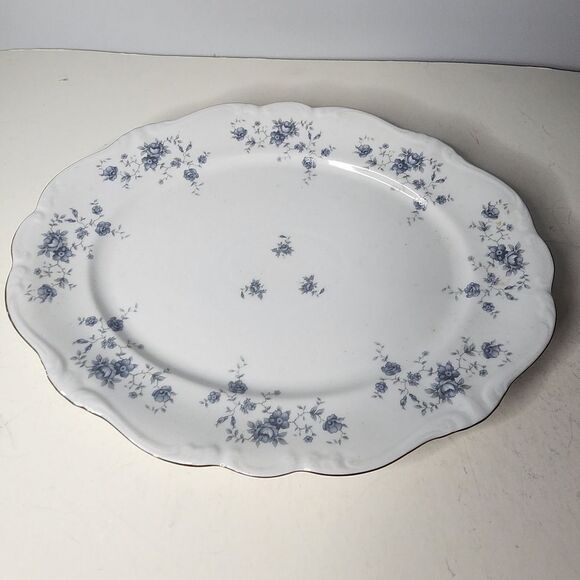 Haviland Other - Johann Haviland BLUE GARLAND Oval Sieving Platter